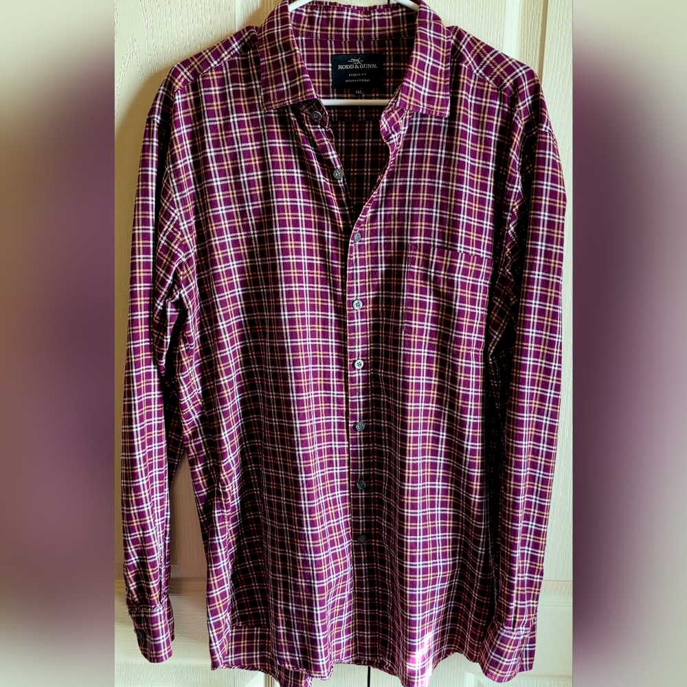 Rodd & Gunn Men's Checkered Shirt - Purple and White